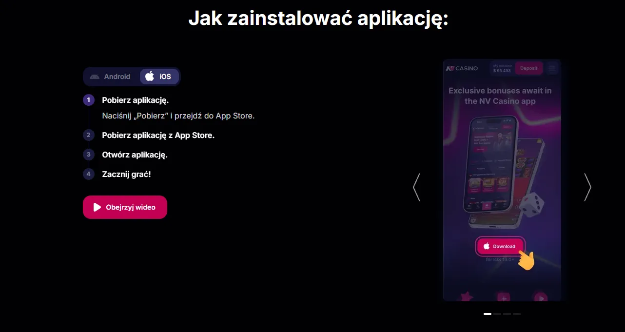NV Casino app iOS – instalacja na iPhone i iPad